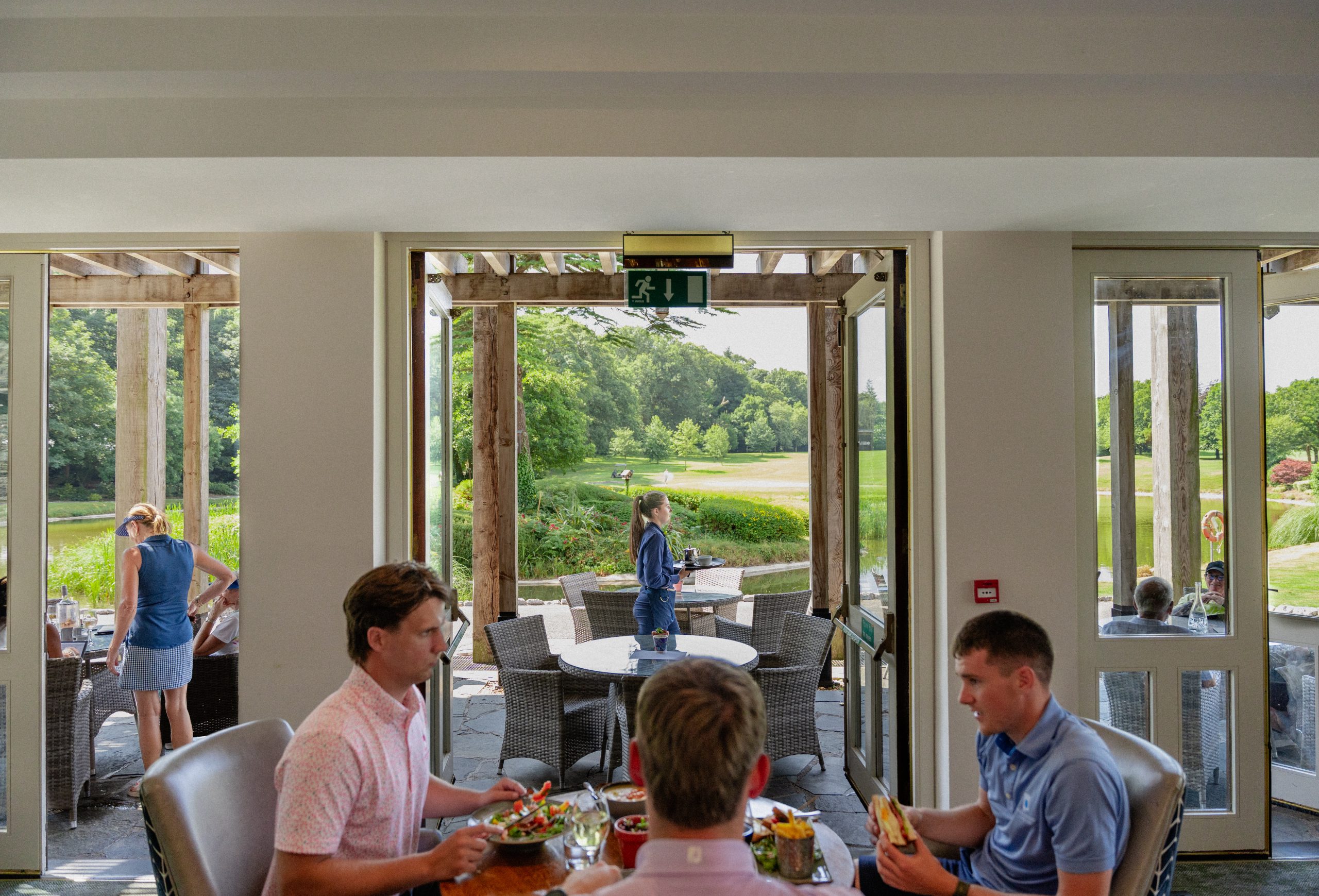 Dining in the Clubhouse overlooking the 18th green