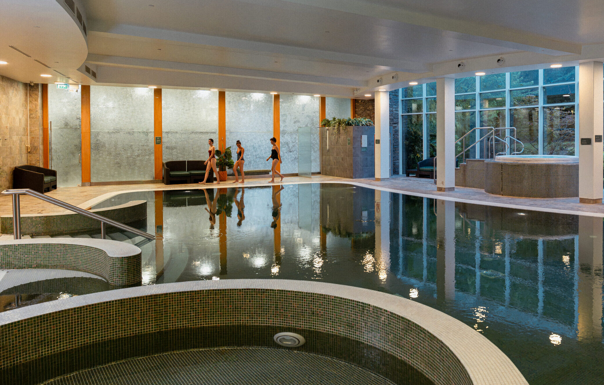 Wide shot of the swimming pool at Fota Island Resort